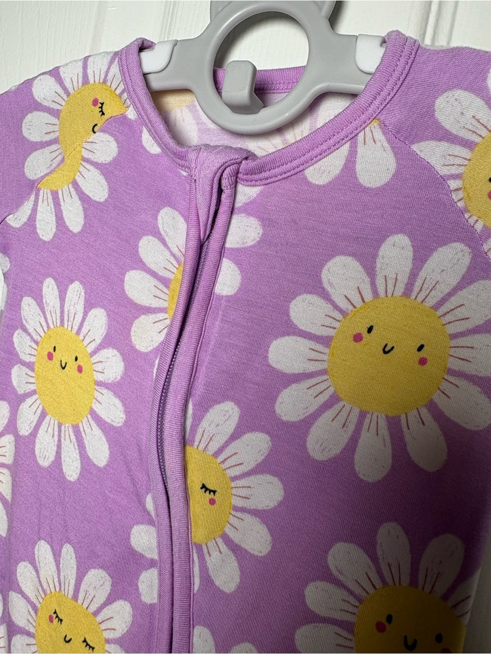 Little Sleepies Flower Power Shorty Zippy 3-6M Bamboo VGUC - Picture 2 of 3